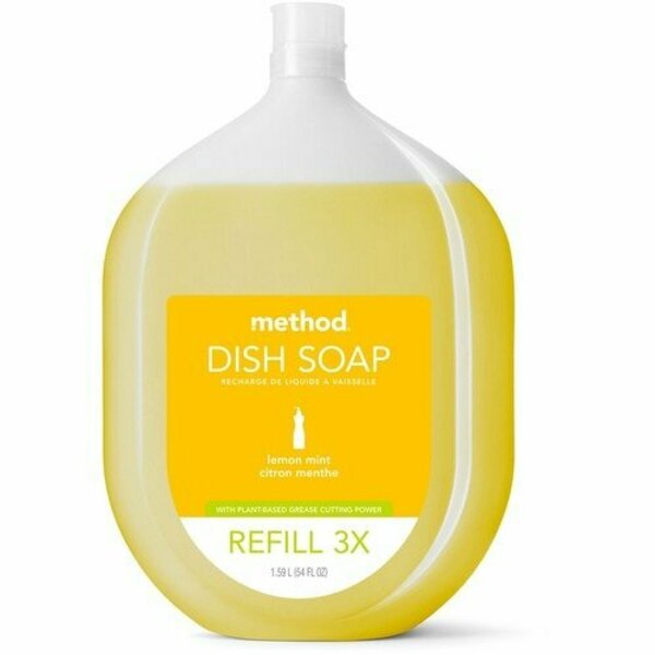 Method Dish Soap, Manual, Capped Refill, Lemon Mint, 54oz, Yellow MTH328100